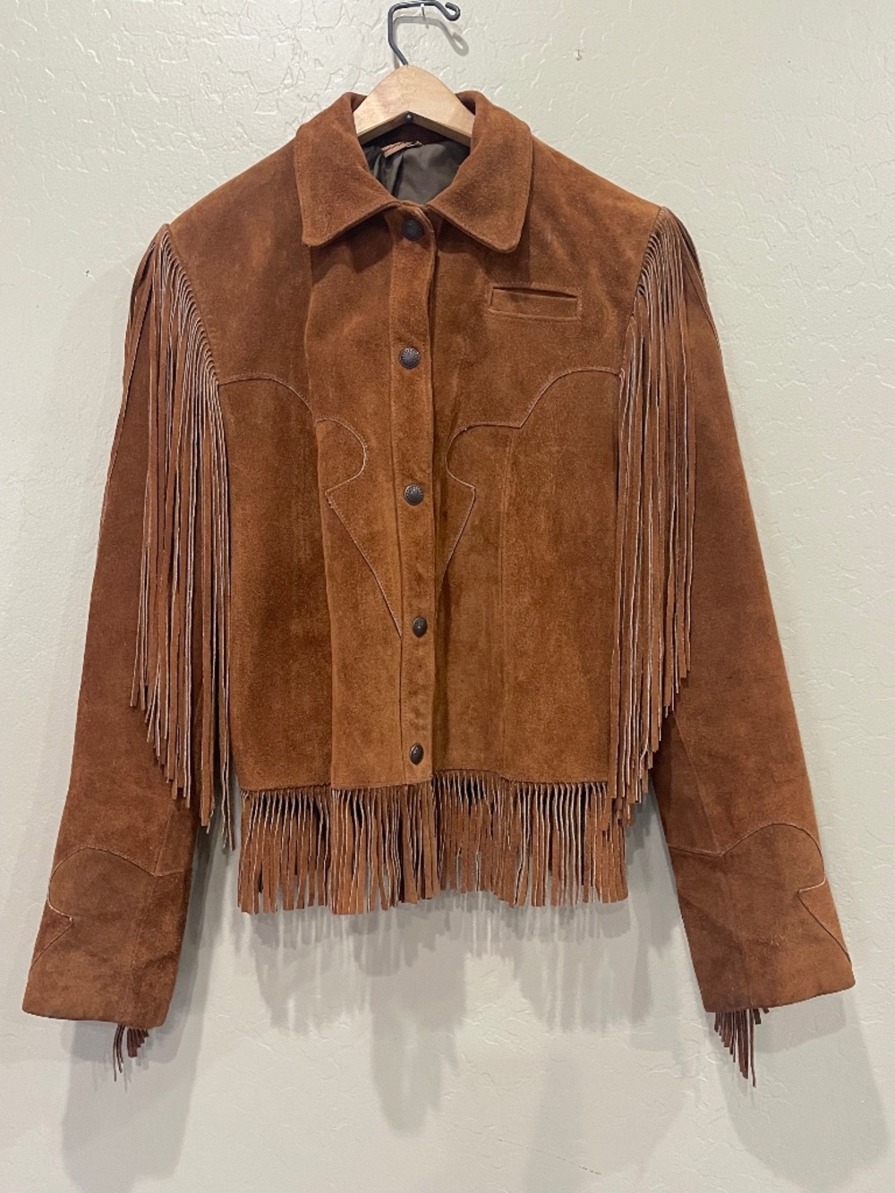 Lariat leather fringe jacket